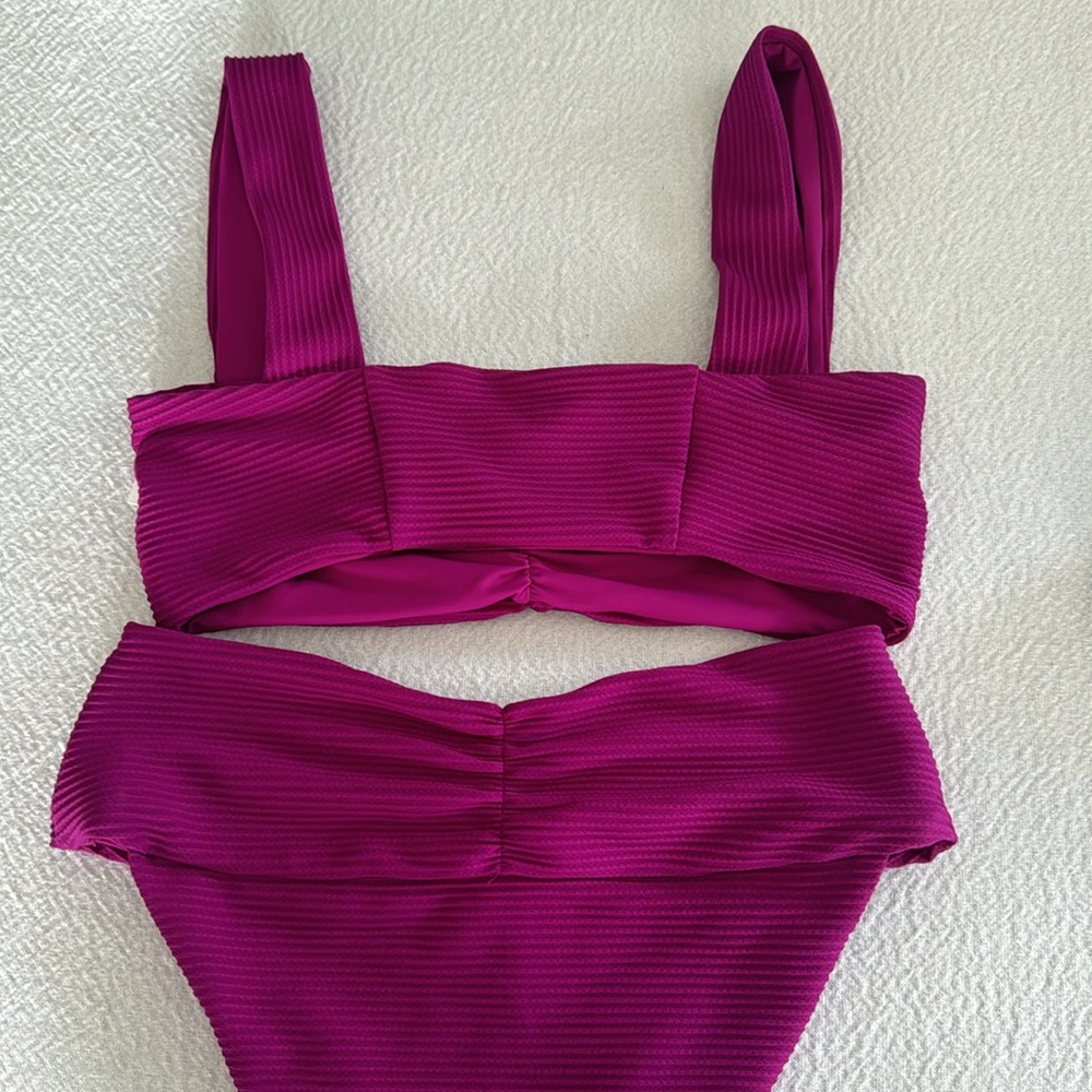 l*space Magenta Ribbed Bikini Set - Picture 10 of 12